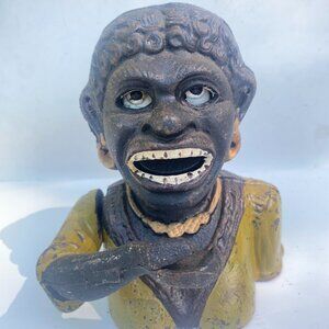 Vintage Cast Iron Mechanical Coin Bank Dinah